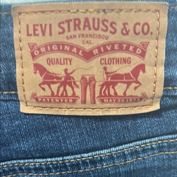 Levi's Blue Jean Shorts with Distressed Details - Picture 6 of 6